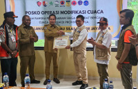 Pemanfaatan Teknologi Modifikasi Cuaca ( TMC ) pada Puncak Acara HAN 2024